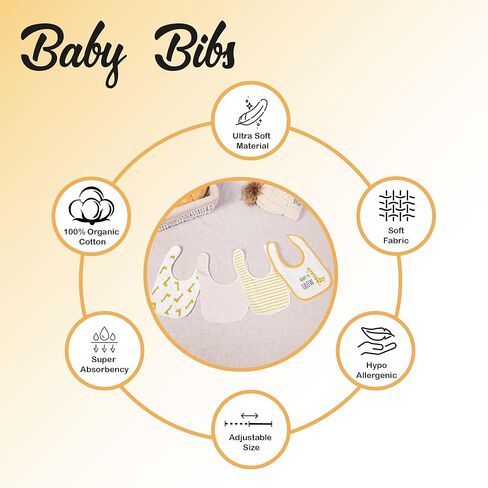 مجموعة من 6 مرايل أطفال من القطن المقاوم للماء من REBE & CO للفتيات والأولاد من أجل تناول الطعام مع أزرار كبس ومرايل التسنين ومرايل التغذية ودش الطفل حديث الولادة (الزرافة) in Kuwait