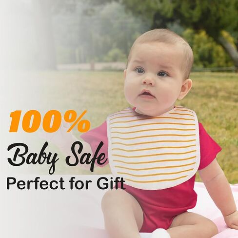 مجموعة من 6 مرايل أطفال من القطن المقاوم للماء من REBE & CO للفتيات والأولاد من أجل تناول الطعام مع أزرار كبس ومرايل التسنين ومرايل التغذية ودش الطفل حديث الولادة (الزرافة) in Kuwait