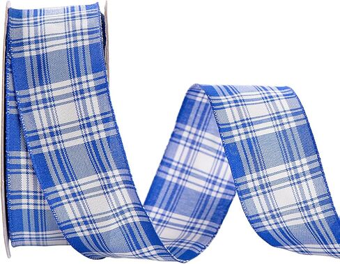 Red Plaid Wired Ribbon,Fabric Ribbon,Red Gingham Ribbon 1 1/2 Inch Wide, 25 Yards/Roll, for DIY Crafts, Christmas Tree,Bows,Farmhouse,Wedding, Party, Gift Wrapping (red/Ivory) in Kuwait