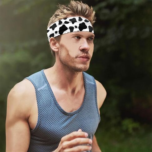 Women's Print Sports Headbands, Lightweight Breathable Non Slip Hairband Casual Sweatband for Hiking Running in Saudi Arabia