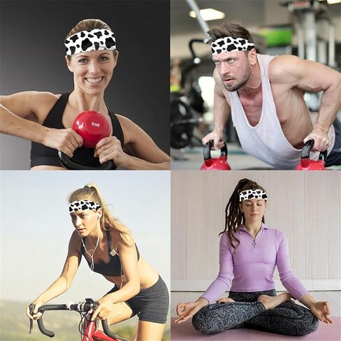 Women's Print Sports Headbands, Lightweight Breathable Non Slip Hairband Casual Sweatband for Hiking Running in Saudi Arabia
