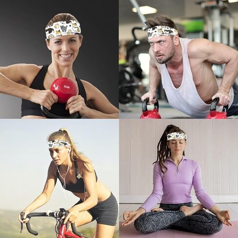 Women's Print Sports Headbands, Lightweight Breathable Non Slip Hairband Casual Sweatband for Hiking Running in Saudi Arabia