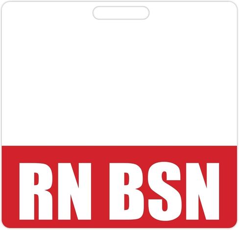 RN BSN Badge Buddy (أزرق) - علامات شارة أفقية شديدة التحمل للممرضات المسجلات مع BSN - بطاقة تعريف شارة مزدوجة الجوانب in Kuwait