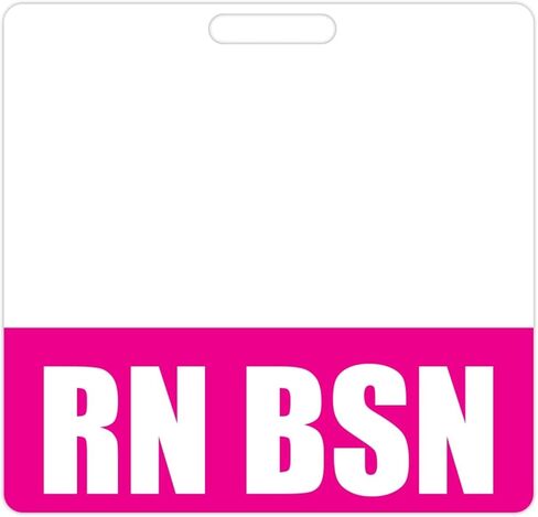 RN BSN Badge Buddy (أزرق) - علامات شارة أفقية شديدة التحمل للممرضات المسجلات مع BSN - بطاقة تعريف شارة مزدوجة الجوانب in Kuwait
