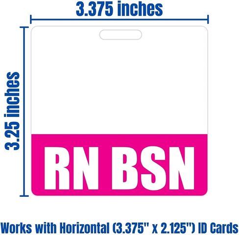 RN BSN Badge Buddy (أزرق) - علامات شارة أفقية شديدة التحمل للممرضات المسجلات مع BSN - بطاقة تعريف شارة مزدوجة الجوانب in Kuwait
