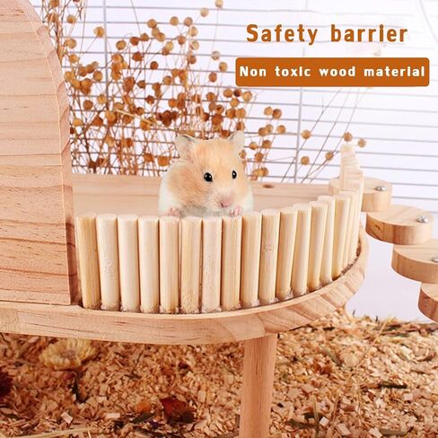 Wooden Hamster Stand Platform and Ladders for Guinea Pig Play Food Bowl Bottle,Small Pet Wooden Desk with Legs for Hamster Ladder Rat Climbing in Saudi Arabia