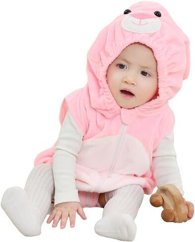 MICHLEY Unisex Baby Animal Hooded Romper Halloween Christmas Outfits for 0-24 Months in Kuwait