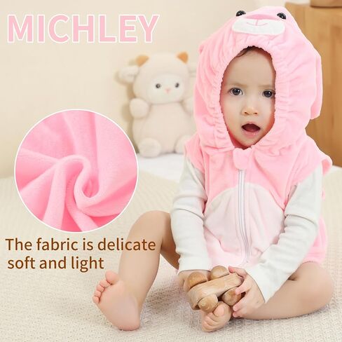 MICHLEY Unisex Baby Animal Hooded Romper Halloween Christmas Outfits for 0-24 Months in Kuwait