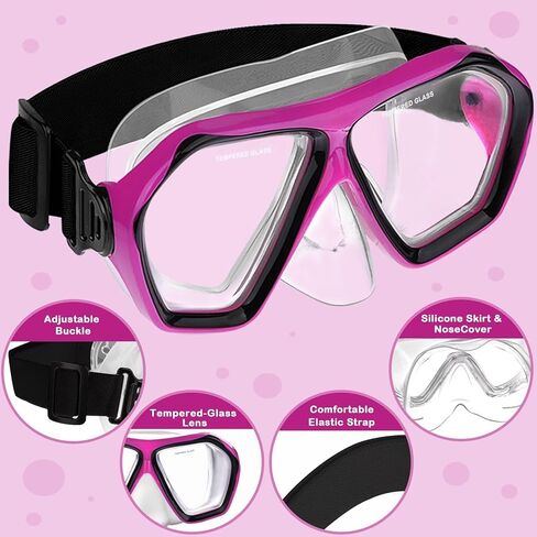 4 عبوات من نظارات السباحة للبالغين مع غطاء للأنف - قناع سباحة لنظارات حمام السباحة مع مجموعة سدادات أذن للسباحة - نظارات أنف مضادة للضباب مع حزام من القماش - قناع غوص نظارات للشباب مع غطاء للأنف in Kuwait