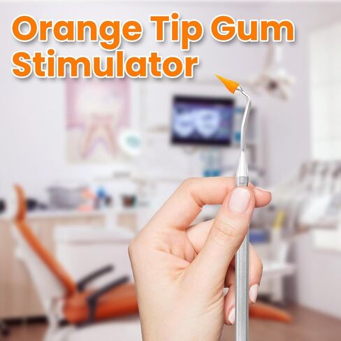 Gum Stimulator with Rubber Tip Refills - Premium Aluminum Designed Gum & Teeth Massager Stimulator - Effectively Remove Plaque & Prevent Gingivitis (4 Soft & 6 Normal Tips Included) - Green in Saudi Arabia