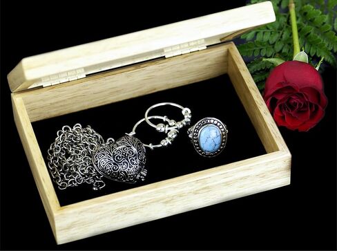 Wood Dolphin Gift Box - Trinket Organizer With Hinged Lid - Store Rings, Bracelets, Watches, Coins - Great Gift For Any Occasion - Birthdays, Christmas, Graduation - (#2115BH 6x8x2) in Saudi Arabia