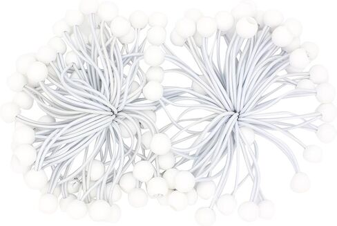 Heavy Duty 6" 100 PC Ball Bungee Canopy Tarp Tie Down Cord White Color Bonus 6 PK Mini Bungee Cord in Saudi Arabia