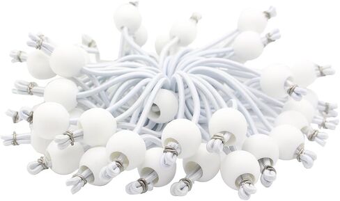 Heavy Duty 6" 100 PC Ball Bungee Canopy Tarp Tie Down Cord White Color Bonus 6 PK Mini Bungee Cord in Saudi Arabia