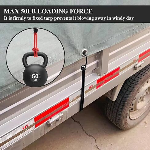 Bungee Cords Heavy Duty Outdoor by Garloy,10 Pcs Mini Bungee Cords with Hooks,8 Inch Durable Rubber Canopy Ties Ideal for Tarps Tents Wire Racks and other Camping Accessories in Saudi Arabia
