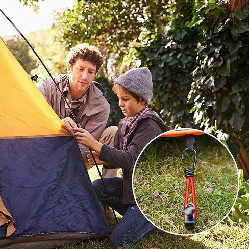 Bungee Cords Heavy Duty Outdoor by Garloy,10 Pcs Mini Bungee Cords with Hooks,8 Inch Durable Rubber Canopy Ties Ideal for Tarps Tents Wire Racks and other Camping Accessories in Saudi Arabia