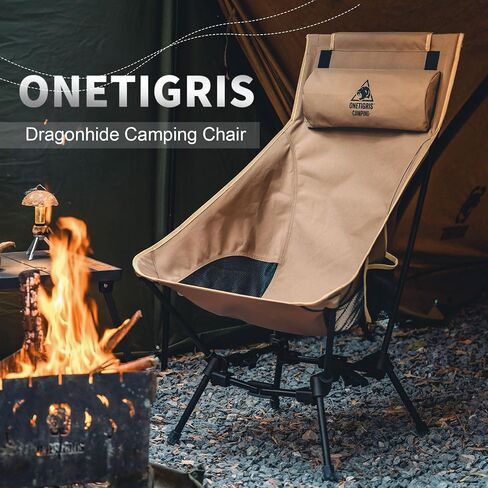 كرسي تخييم OneTigris Dragonhide مع تصميم وسادة، كرسي مريح قابل للطي بمقعد متسع، سعة 275 رطلاً in Saudi Arabia
