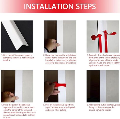 Wall Corner Protector, 2PCS Self Adhesive Corner Guards for Walls Edge Protector, 1.57''W PVC Wall Corner Stairs Baby Guard Edge Protector (35.5 in) in Saudi Arabia