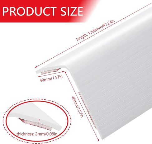 Wall Corner Protector, 2PCS Self Adhesive Corner Guards for Walls Edge Protector, 1.57''W PVC Wall Corner Stairs Baby Guard Edge Protector (35.5 in) in Saudi Arabia