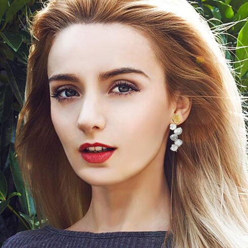 ELEXIS Long Baroque Pearl Earrings For Women Dangle Gold Dainty Statement Tassel Real Pearl Drop Jewelry For Wedding Bridesmaid Hanging (stud 1) in Saudi Arabia