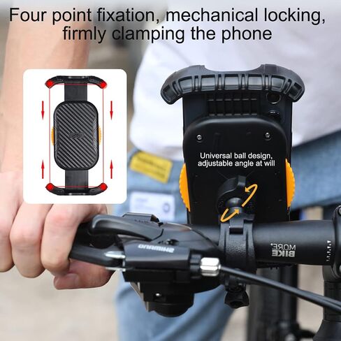 Bike Handlebar Phone Holder, Motorcycle Phone Mount Motorcycle Handlebar Cell Phone Clamp, Scooter Phone Clip for iPhone 11/12/13/14 Series ， and More 4.7" - 6.8" Cellphone (MB4-Black) in Saudi Arabia