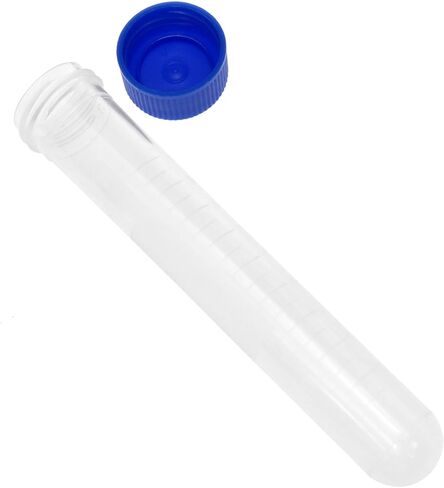 VAKTOK-أنبوب الطرد المركزي البلاستيكي، أنبوب تجميع أنابيب الاختبار البلاستيكية مع الجوز والمقياس، حاوية قارورة مستديرة سفلية مجمدة من البلاستيك المختبري - 16 قطعة in Kuwait