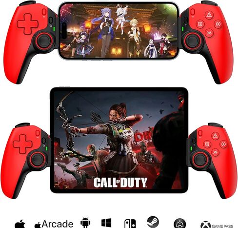 Megadream Wireless Controller for iPad, Tablet, iPhone/Android/PC/Switch/PS3/PS4 Gamepad Joystick with Turbo, Supports Mobile Cloud Game, Streaming on PS5/PS4/Xbox/PC, iPhone 15/14, COD, Red in Saudi Arabia