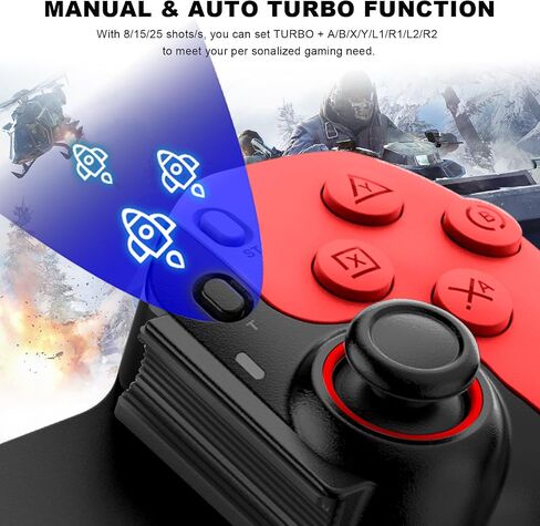 Megadream Wireless Controller for iPad, Tablet, iPhone/Android/PC/Switch/PS3/PS4 Gamepad Joystick with Turbo, Supports Mobile Cloud Game, Streaming on PS5/PS4/Xbox/PC, iPhone 15/14, COD, Red in Saudi Arabia