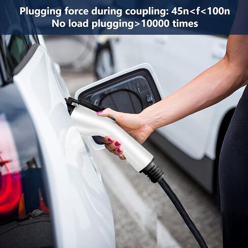 Simmpatuu Level 2 EV Charger, 32A 7KW Portable Electric Vehicle Charger with Charging Cable NEMA 14-50 Plug, 8A /10A/13A/16A/32A Adjustable Plug-in EV Charging Station for Electric Cars in Saudi Arabia