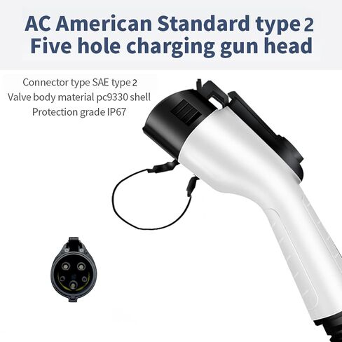Simmpatuu Level 2 EV Charger, 32A 7KW Portable Electric Vehicle Charger with Charging Cable NEMA 14-50 Plug, 8A /10A/13A/16A/32A Adjustable Plug-in EV Charging Station for Electric Cars in Saudi Arabia
