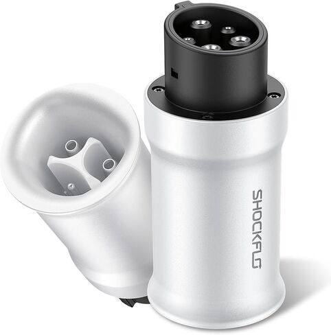 محول تيسلا إلى J1772، 80 أمبير 250 فولت بحد أقصى صغير وخفيف الوزن J1772 EVs محول J1772 EVs لموصل الحائط المحمول لشاحن Tesla Destination، أبيض in Kuwait