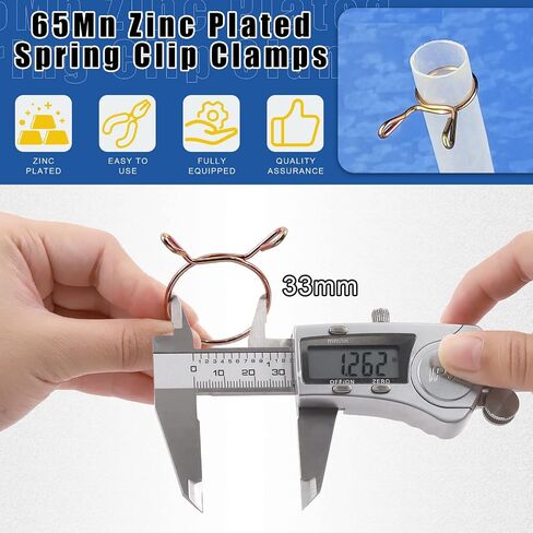 Glarks 30Pcs 33MM Fuel Line Hose Clamps Tube Spring Clips Clamps Set for Auto Motorcycle (33MM) in Saudi Arabia