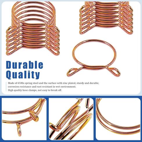 Glarks 30Pcs 33MM Fuel Line Hose Clamps Tube Spring Clips Clamps Set for Auto Motorcycle (33MM) in Saudi Arabia