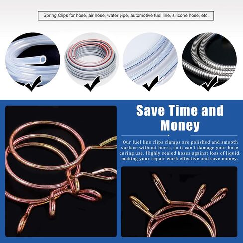 Glarks 30Pcs 33MM Fuel Line Hose Clamps Tube Spring Clips Clamps Set for Auto Motorcycle (33MM) in Saudi Arabia