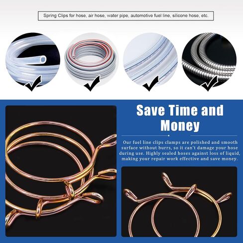 Glarks 30Pcs 33MM Fuel Line Hose Clamps Tube Spring Clips Clamps Set for Auto Motorcycle (33MM) in Saudi Arabia