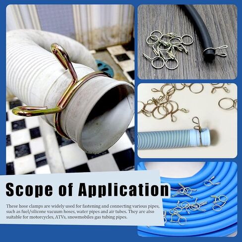Glarks 30Pcs 33MM Fuel Line Hose Clamps Tube Spring Clips Clamps Set for Auto Motorcycle (33MM) in Saudi Arabia
