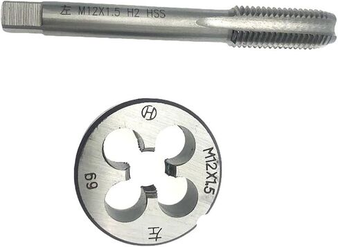 M12x1.5 Tap and Die Set LH Left Hand Straight Fluted Machine M12 x 1.5 Metric Thread Tap Die, M12 x 1.5 Tap Set Round Die Left Hand Threading Tool in Saudi Arabia