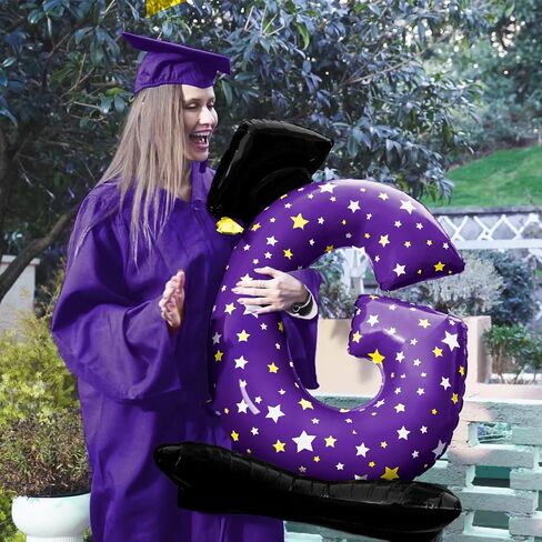 Graduation Party Decorations-Blue Standing 'Grad' Foil Balloon Phrase - Graduation Party Supplies for Indoor/Outdoor Celebrations graduation yard signs class of 2024 in Saudi Arabia