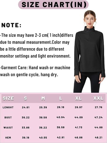 MAGCOMSEN Women's Running Shirts Quarter Zip Fleece Pullover Long Sleeve Thumb Hole Tee Athletic Workout Tops in Kuwait