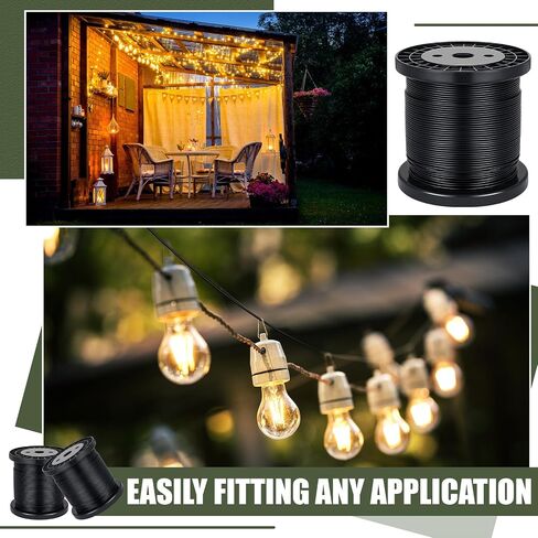 492 Feet 304 Stainless Steel Vinyl Coated Wire Rope Black 1/16 Inch Overmolded to 3/32 Inch, with Cutter 7x7 Strands for Globe String Lights Hanging Clotheslines Outdoor Light Guide Wire in Saudi Arabia