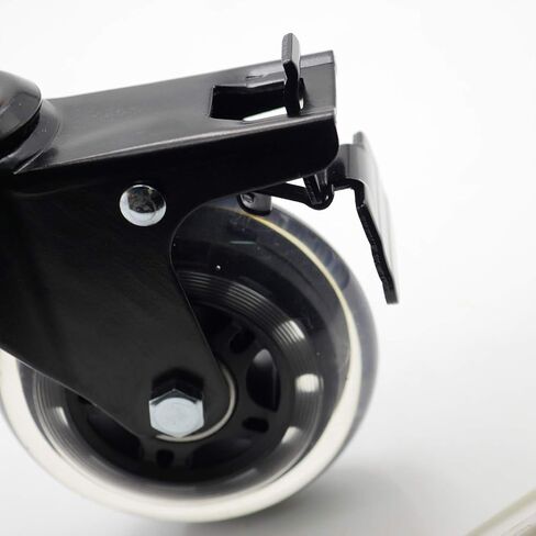 عجلات كرسي مكتب Casoter 3 بوصات مع استبدال الفرامل 5 قطع، مجموعة عجلات دوارة شفافة بقفل مزدوج من الفولاذ المقاوم للصدأ تتحرك بأمان لجميع الأرضيات مع جذع مناسب عالمي 11 مم سعة تحميل 440 رطل in Kuwait