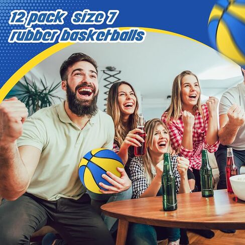 Jerify 12 قطعة كرة السلة بالجملة الحجم الرسمي 7 كرات السلة المطاطية 29.5 كرات السلة المطاطية القابلة للنفخ مع مضخة كرات السلة الداخلية والخارجية بالجملة كرة السلة القياسية للعب التدريب in Kuwait