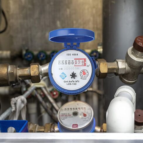 GOTOTOP Water Fow Meter, 15mm 1/2 inch Cold Water Meter Read of Cubic Meters for Garden Home Using with Fittings, Blue in Saudi Arabia