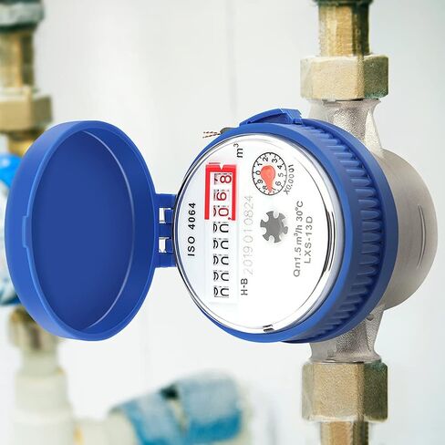 GOTOTOP Water Fow Meter, 15mm 1/2 inch Cold Water Meter Read of Cubic Meters for Garden Home Using with Fittings, Blue in Saudi Arabia