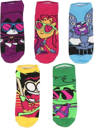 Teen Titans Go! To The Movies Cool Character Ankle Socks 5 PK for Men and Women in Saudi Arabia