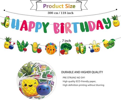 لافتة عيد ميلاد فاكهة حسية من Hey One Bear، زينة لحفلات عيد الميلاد الأول، إكليل الفاكهة الحسية للأطفال الصغار|البنات in Kuwait