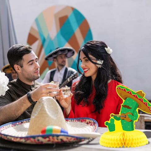قطعة مركزية للطاولة على شكل قرص العسل من Fiesta لتزيين الحفلات المكسيكية سينكو دي مايو قطعة مركزية على شكل قرص العسل لمستلزمات الديكور ذات الطابع المكسيكي 5 قطع in Kuwait