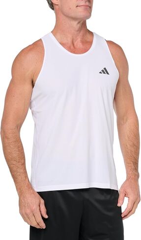 تيشيرت أديداس Own The Run بدون أكمام للرجال، أبيض، 3X-Large in Saudi Arabia