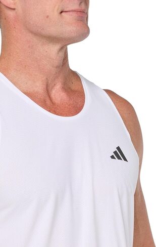 تيشيرت أديداس Own The Run بدون أكمام للرجال، أبيض، 3X-Large in Saudi Arabia