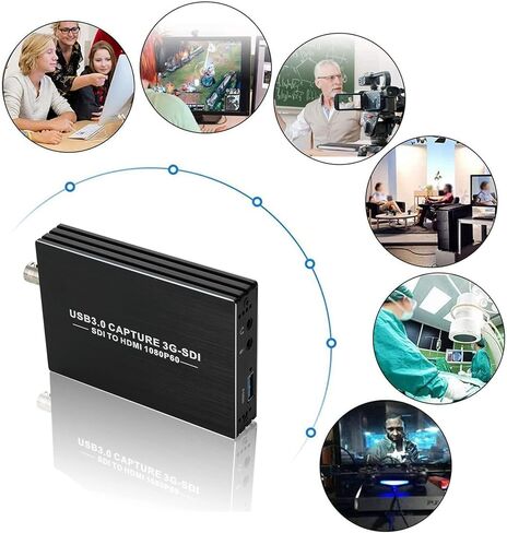 بطاقة التقاط VGA، جهاز التقاط VGA إلى USB مع حلقة VGA، ومدخل ميكروفون يدعم فيديو HD 720P للألعاب، والبث، والتدريس، ومؤتمرات الفيديو، والبث المباشر in Kuwait