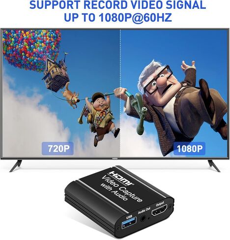 بطاقة التقاط HDMI، بطاقة التقاط فيديو HDMI مع حلقة للخارج، مسجل فيديو صوتي لبطاقة التقاط HDMI 4K إلى USB للألعاب/البث المباشر/مؤتمر الفيديو، متوافق مع نينتندو سويتش/PS4/PS5/Xbox One in Kuwait